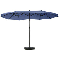 Double-Sided Patio Umbrella, Rust-Resistant Steel, Poolside Shade, Dark Blue