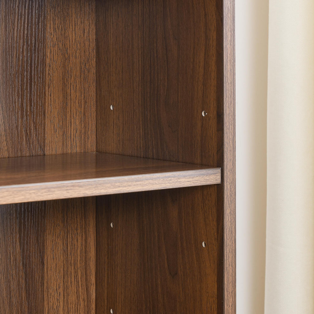 8-Tier Slim Media Tower Rack with Adjustable Shelves, Anti-Tip Hardware, Tall Narrow Bookcase for Compact Room, 11.5" L x 9.5" W x 71" H, Walnut