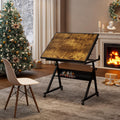 1500-Piece Jigsaw Puzzle Table with 4 Felt Storage Trays, Locking Casters, Drawing Desk with Wooden Cover, 35.5" L x 23.5" W x 29.5" H, Black