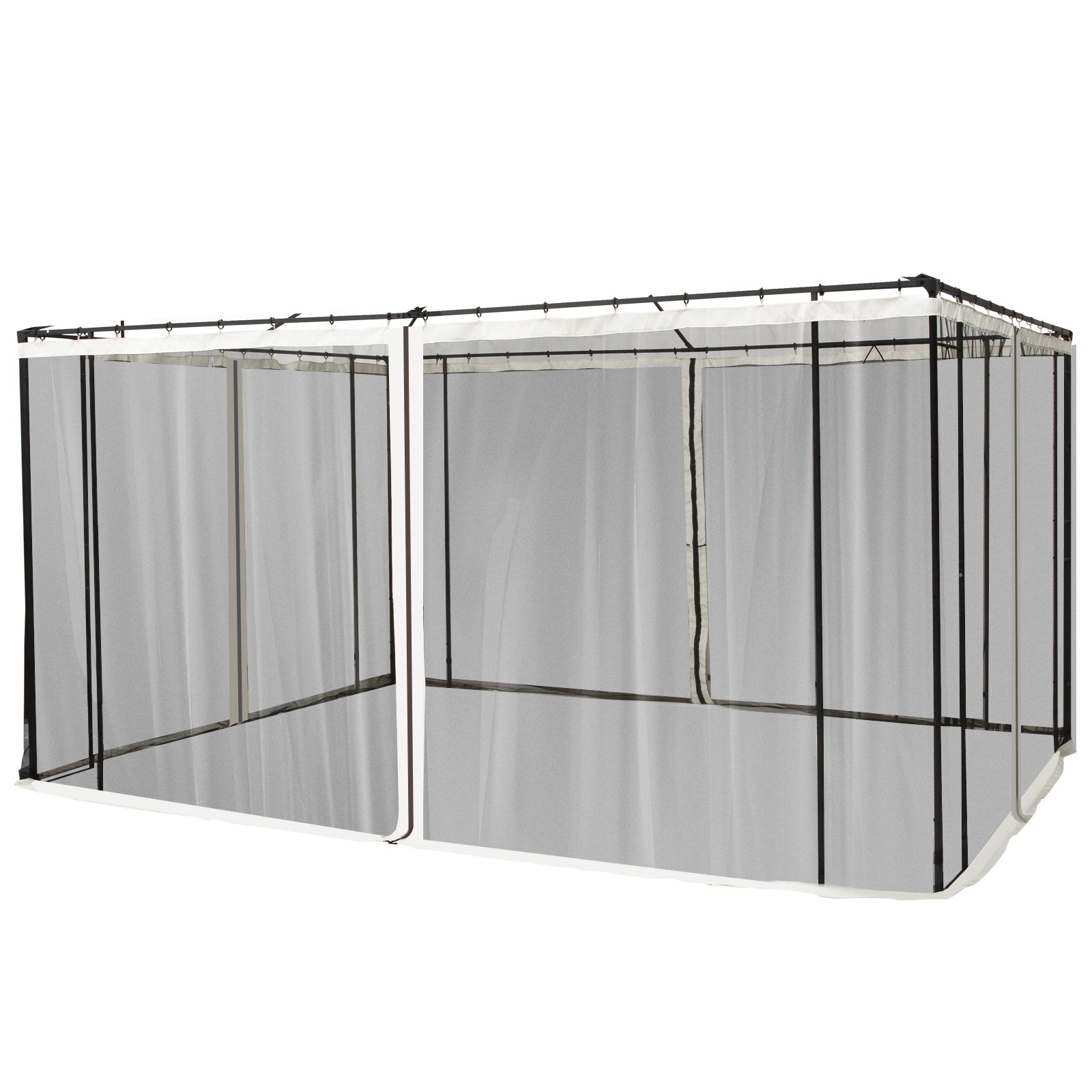 9.84' x 13.1' Gazebo with Netting, Universal Size, Canopy Tents with Zippers, black rings, high-quality polyester, Washable, (Sidewall Only) Black
