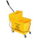 Compact Mop Bucket with Wringer, Mop Bucket on Wheels, 21 Quart, Separate Dirty and Clean Water, Yellow