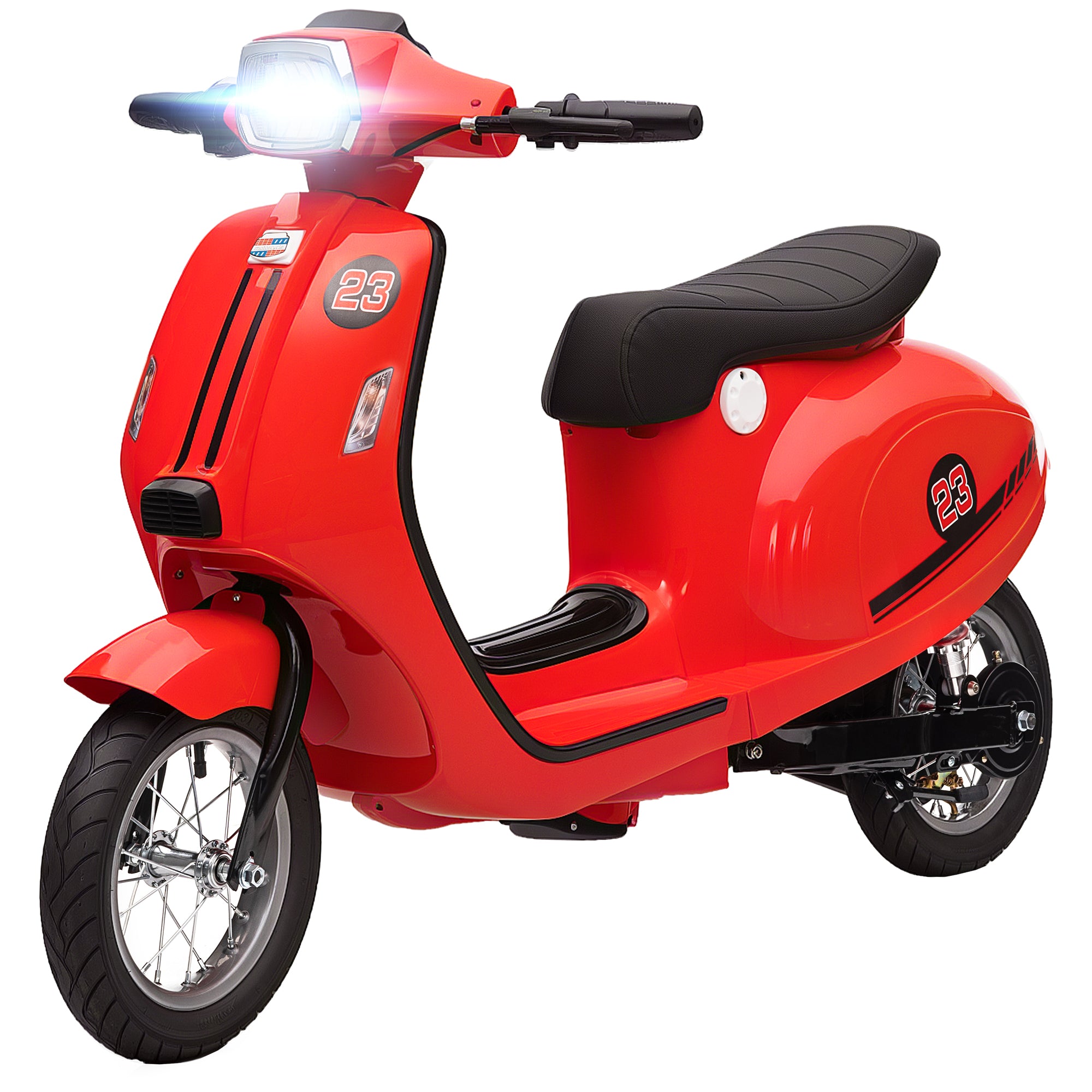 24V Kids Motorcycle with 3-Speed, Electric Motorcycle with Rear Suspension and LED Lights for 8-12 Years Old, Red