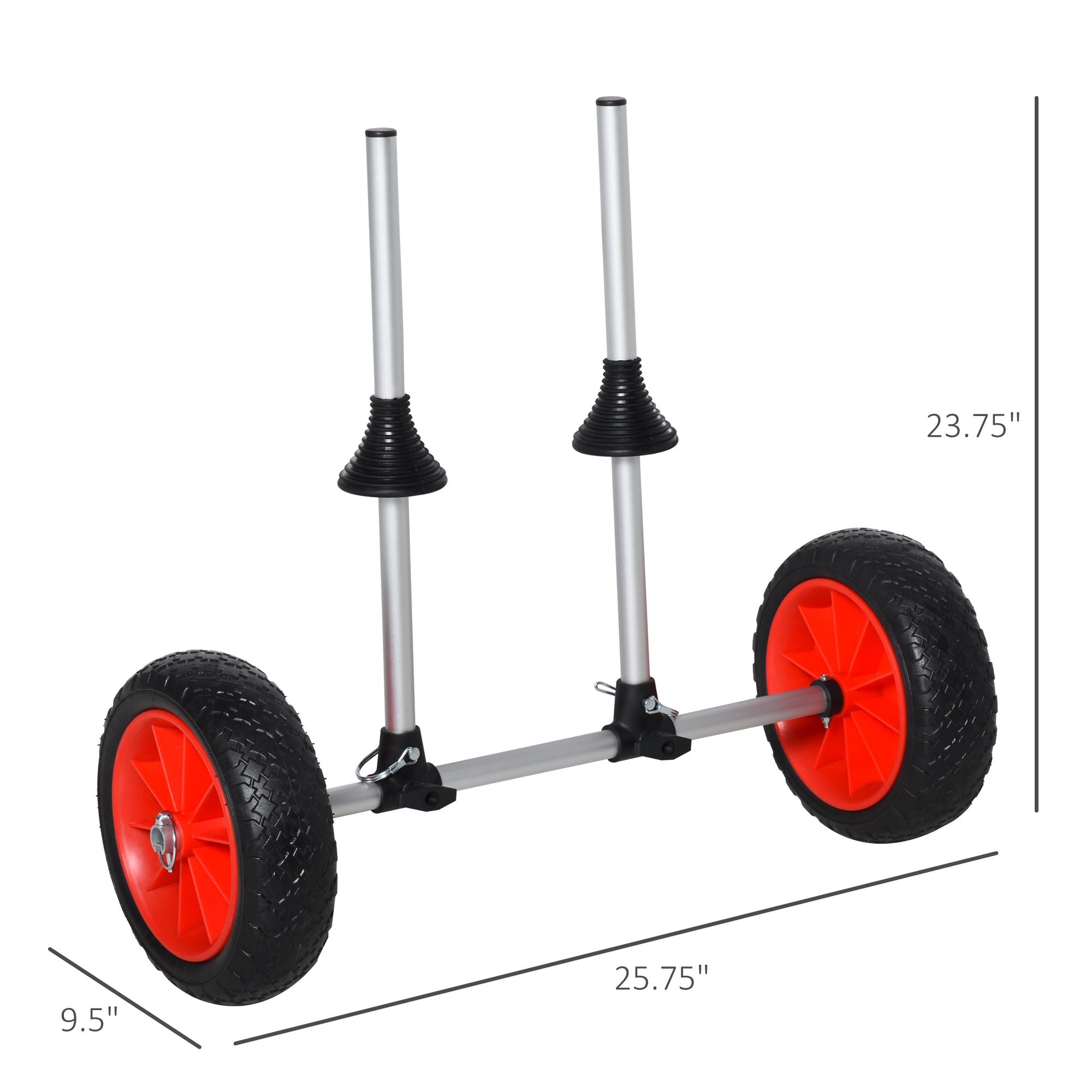 Kayak Cart, Trolley Trailer Kayak Wheels with Strong Aluminum Frame, Adjustable Width Crossbar, & Large Tires