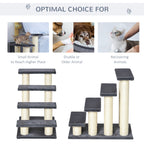 Cat Tree with 4 Steps for High Beds w/ Sisal Scratching Post