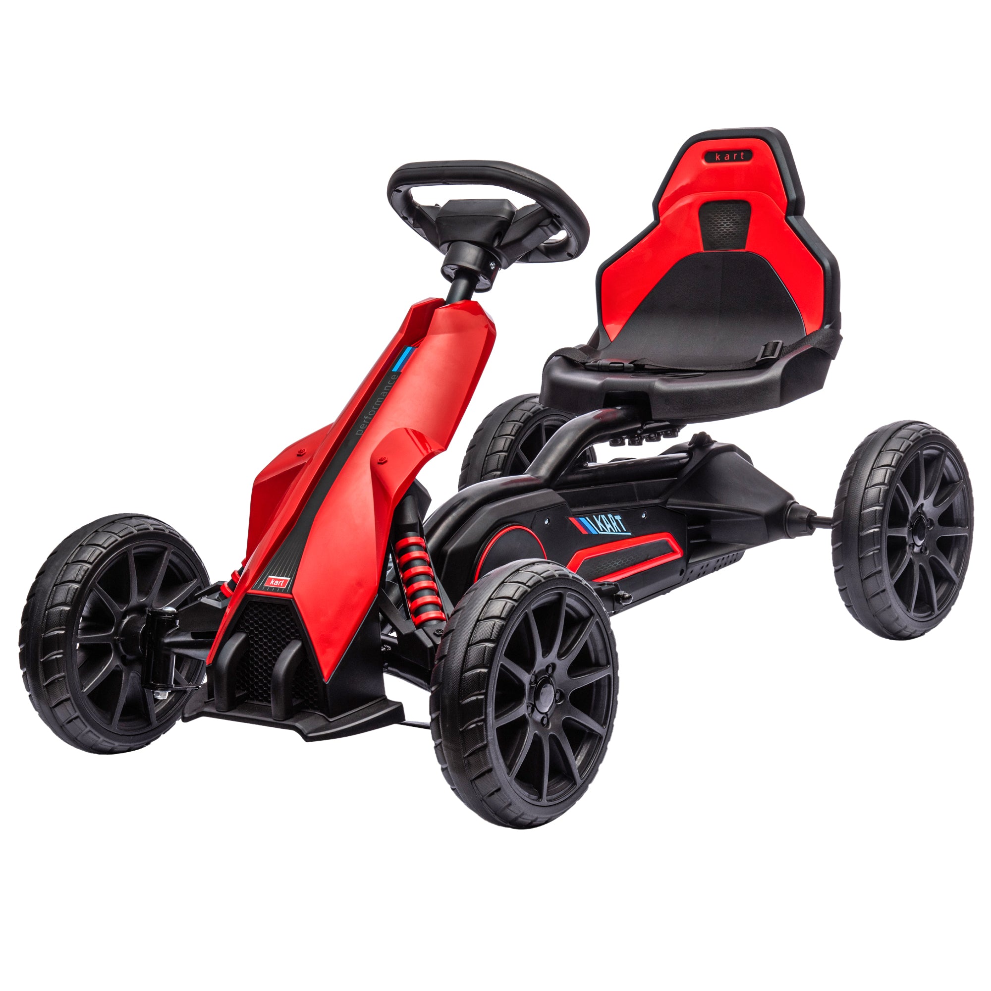 12V Electric Go Kart for Kids, Ride On Toy with EVA Tires, 2 Speeds, Adjustable Seat, Safety Belt for 3-8 Years, Red