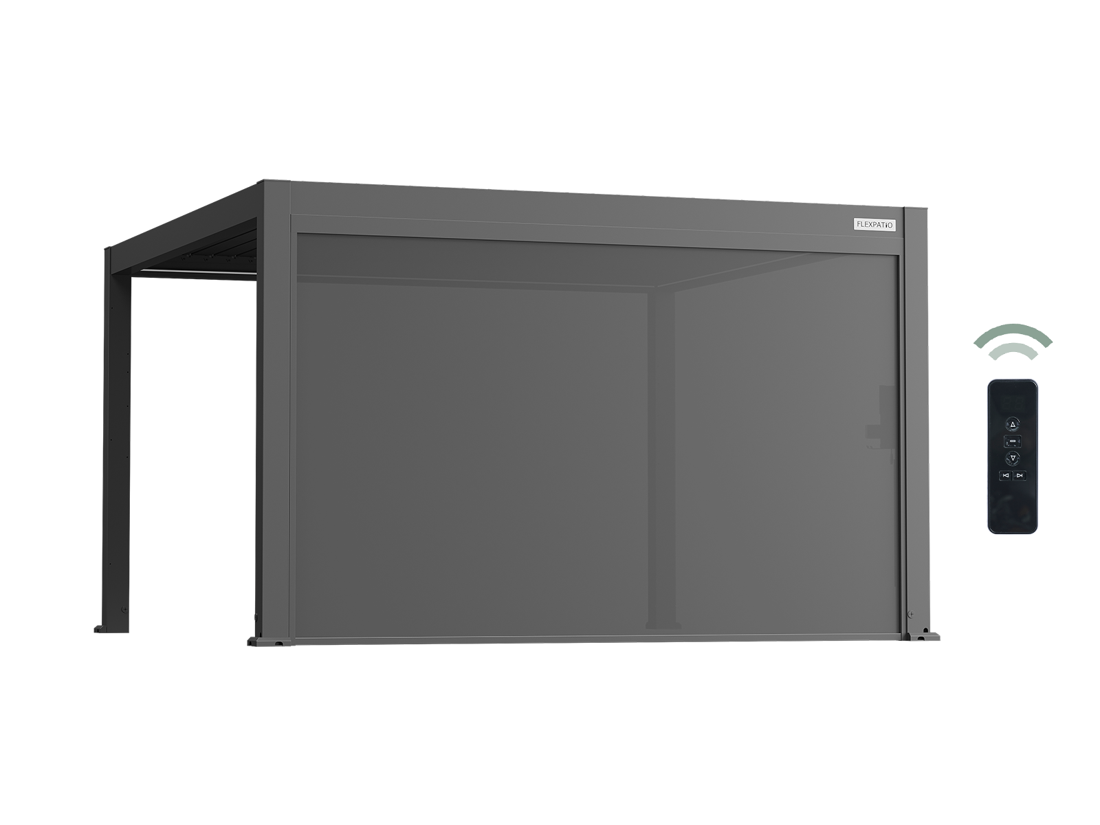 Motorized Roller Shades 13' Side Gray - Motorized Pergola Privacy Screen with Aluminum Track