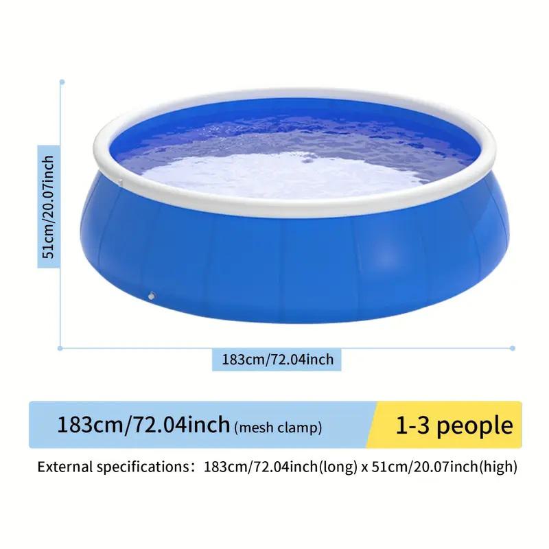Inflatable Swimming Pool with Quick Water Management, Durable PVC Construction, Easy Setup and Storage, 72" L x 72" W x 20" H, Blue