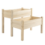 Raised Garden Bed, 2-Tier Wood Planter Stand Plant Grow Box, 34"x34"x28"