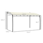 10' x 13' Outdoor Pergola Gazebo, Garden Sun Shade Shelter with Metal Frame for Porch, Patio, Deck, Backyard, Cream