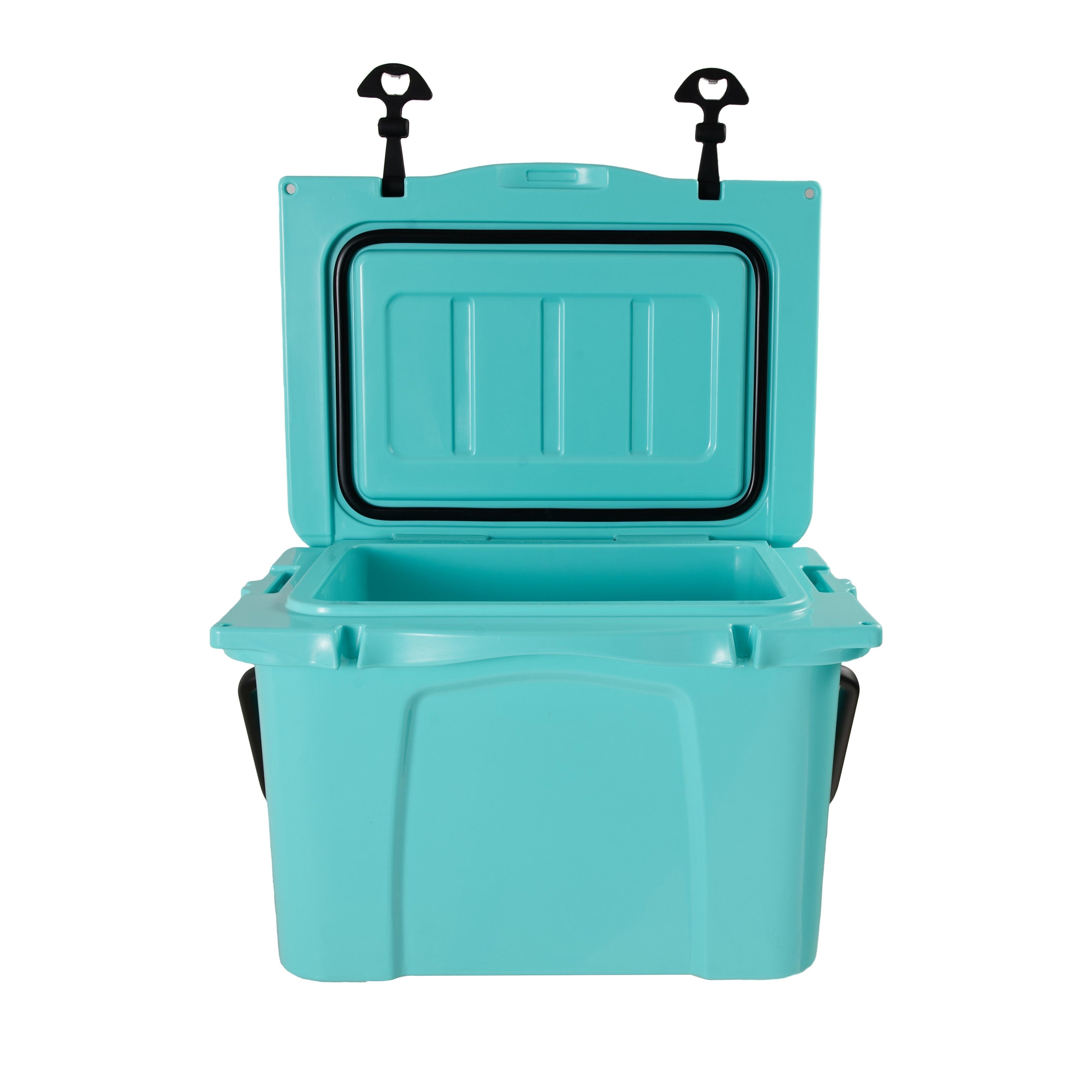 25QT Portable Insulated Hard Cooler with 5-7 Day Ice Retention, Camping Cooler Box for Outdoor Use, 21.5″ L x 15.5″ W x 15.5″ H, Turquoise