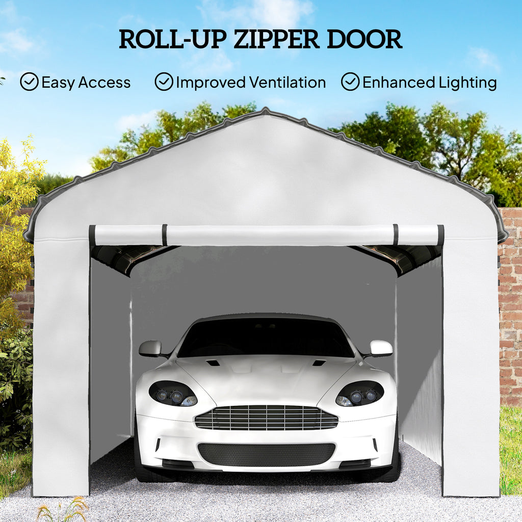 Carport Replacement Sidewall Panel for 10' x 15' Carports, UPF50+ Waterproof Replacement Side Wall Cover, White