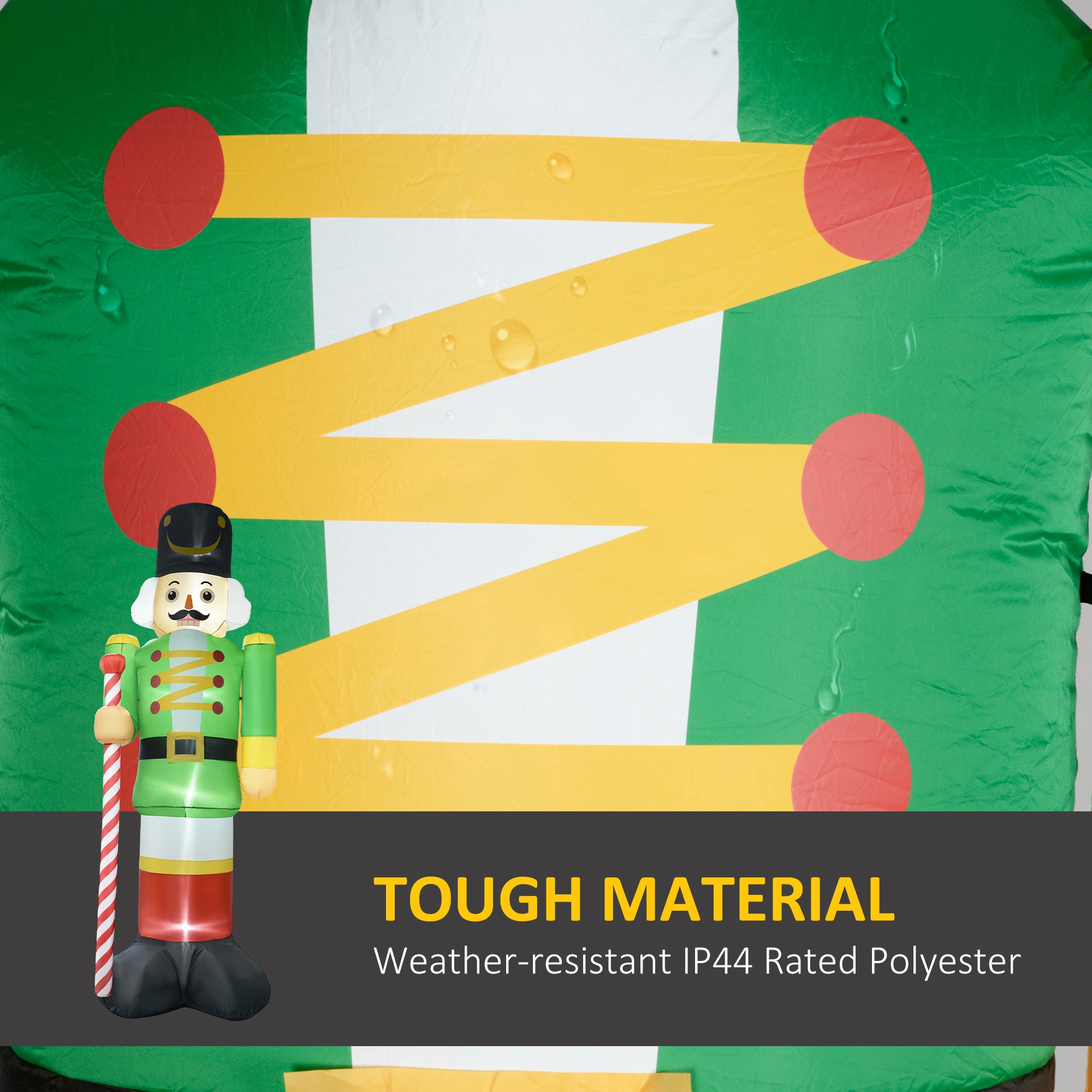 11.8' Inflatable Green Walnut Soldier w/ White LED Lights, Blow-Up Outdoor Display for Party