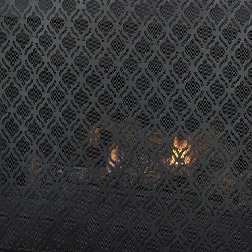 Modern Single Panel Iron Fireplace Screen with Durable Iron Frame, Rustproof Solid Free Standing Fire, 39.5" L x 11.25" W x 35" H, Black