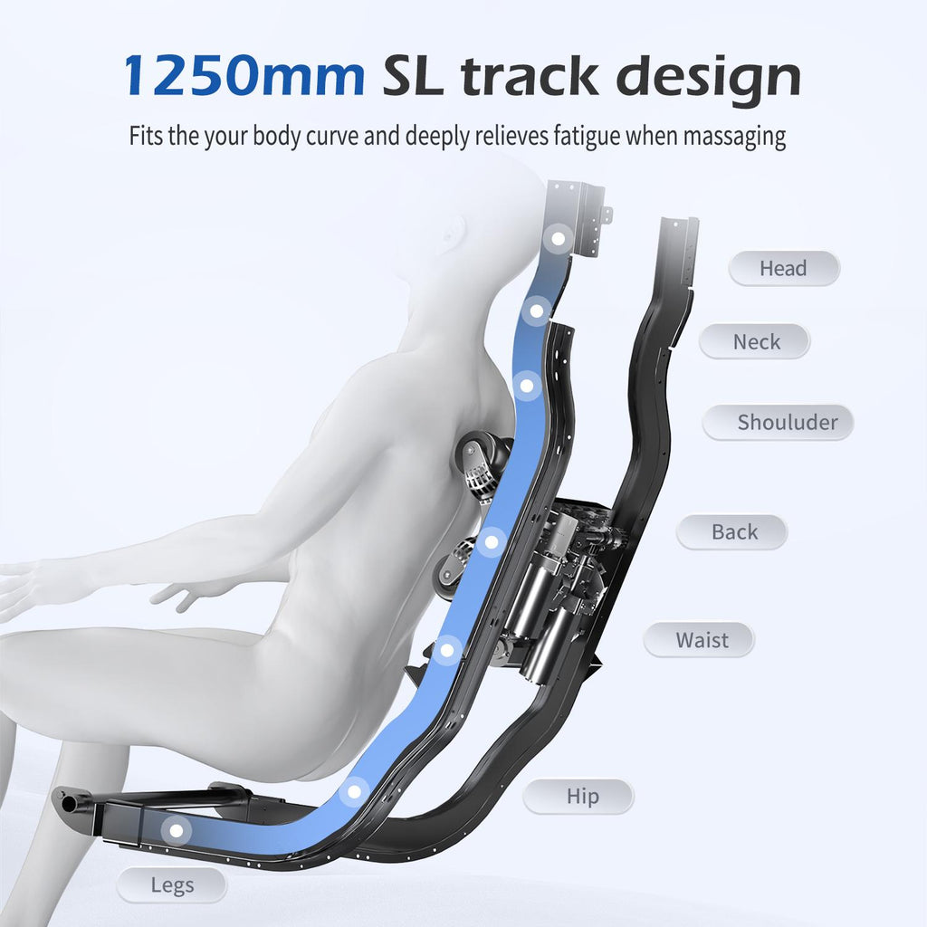 Zero Gravity Massage Chair with Back Heating, 3D Massage Rollers, AI Voice, App Control Dual SL Track Full Body Recliner, Gray