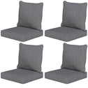 Patio Chair Cushions Set of 4 with Seat & Backrest, Fade Resistant Seat Replacement Cushion Set, Gray
