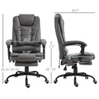 7-Point Vibrating Massage Office Chair High Back Massaging Office Desk Chair with Lumbar Support, Footrest, Gray