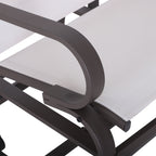 Gliding Lounger Chair, Single Rocker with Lightweight Metal & Mesh Construction, White