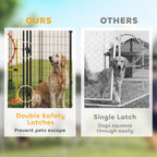 Outdoor Dog Kennel with Roof, 4' x 4' x 6' Heavy Duty Welded Wire Dog Playpen Enclosure with Escape-proof Lock