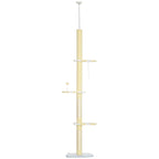 4-Tier Floor to Ceiling Cat Tree Height Adjustable 87 -103 Inch