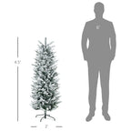 4.5' Artificial Flocked Christmas Trees, with Snow Frosted Branches, Auto Open, Steel Base