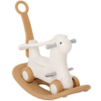 Rocking Horse for Toddlers 1-3 Years, 4-in-1 Baby Rocking Horse with Detachable Balance Board and Push Handle, Brown