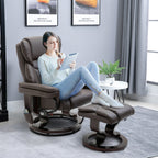 Massage Sofa Recliner Chair w/ Footrest, 10 Vibration Point, Faux PU Leather, Brown