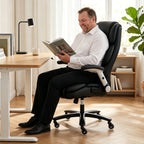 Ergonomic Office Chair with Inflatable Adjustable Lumbar Support, 400 Lbs Heavy Duty High Back Desk Chair, Black