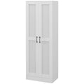 White Storage Cabinet with Adjustable Shelves and Tall Design, for Kitchen Storage, Perfect for Home Use and Family Organization
