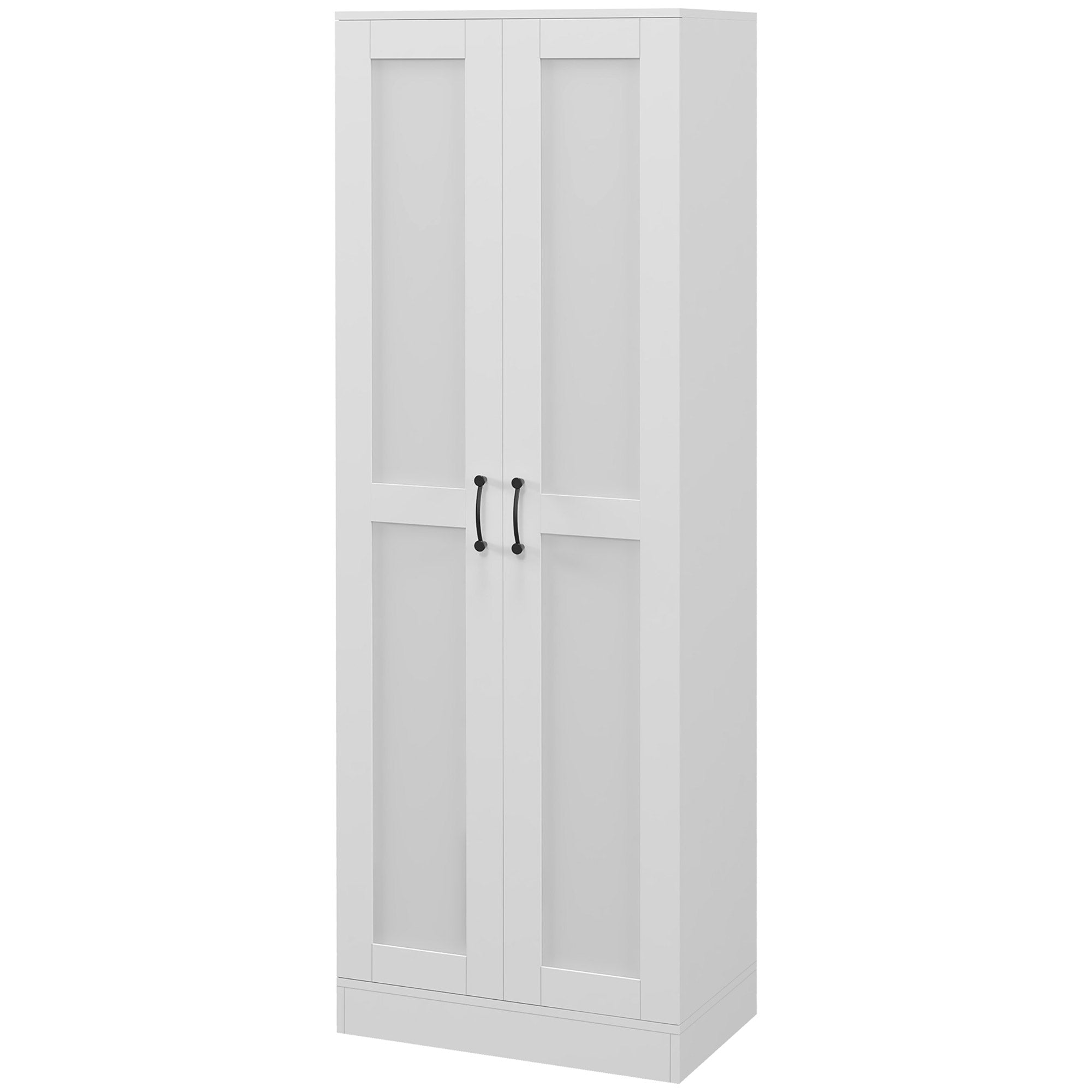 White Storage Cabinet with Adjustable Shelves and Tall Design, for Kitchen Storage, Perfect for Home Use and Family Organization