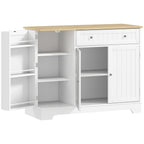 Modern Sideboard Cabinet, 41" Kitchen Buffet Cabinet with Drawer, Adjustable Shelf, 3 Doors for Dining Room, White
