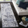 Naar 2x8 Stain-Resistant Area Rug with Cotton Backing, Medium Pile, Carpet for Living Room, Bedroom, Home Office, 96" L x 26" W x 0.3" H, Gray