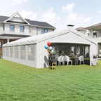 20 x 40 ft Heavy Duty Party Tent Outdoor Gazebo Wedding Tent Event Shelter Carport BBQ with Removable Sidewalls & Windows, Outside Waterproof Canopy for Parties, White
