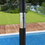 Double Sided Patio Umbrella, 9.7' Large Outdoor Market Umbrella with Push Button Tilt and Crank, 3 Air Vents and 12 Ribs, for Garden, Deck, Pool, Gray