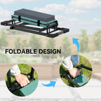 Garden Kneeler and Seat, Heavy Duty Foldable Gardening Stool with Thicker Soft Kneeling Pad, Extendable Steel Leg