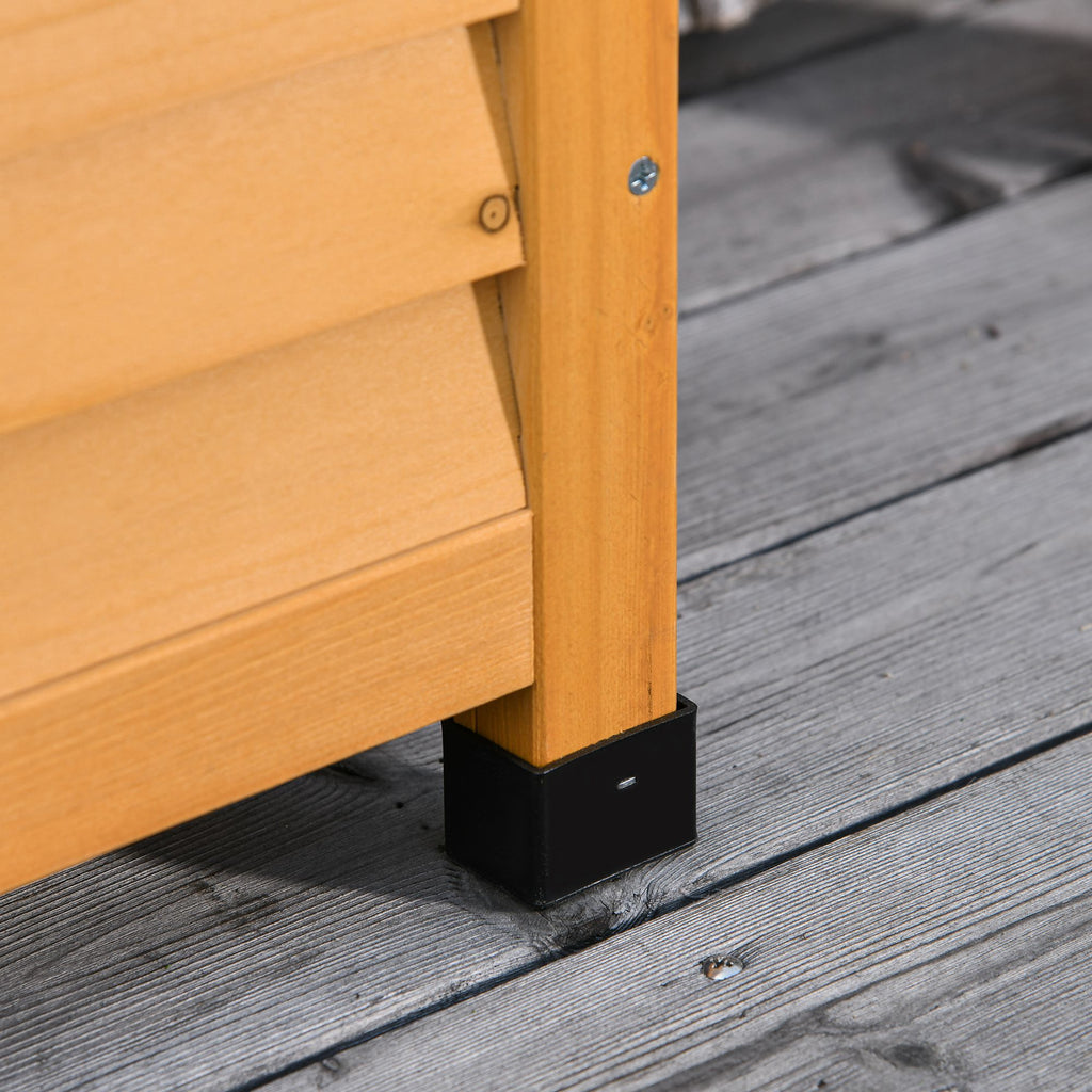 75 Gallon Wooden Deck Box, Outdoor Storage Container with Aerating Gap & Weather-Fighting Finish, Yellow