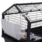 Rolling Metal Rabbit, Guinea Pig, or Small Animal Hutch Cage with Main House and Run