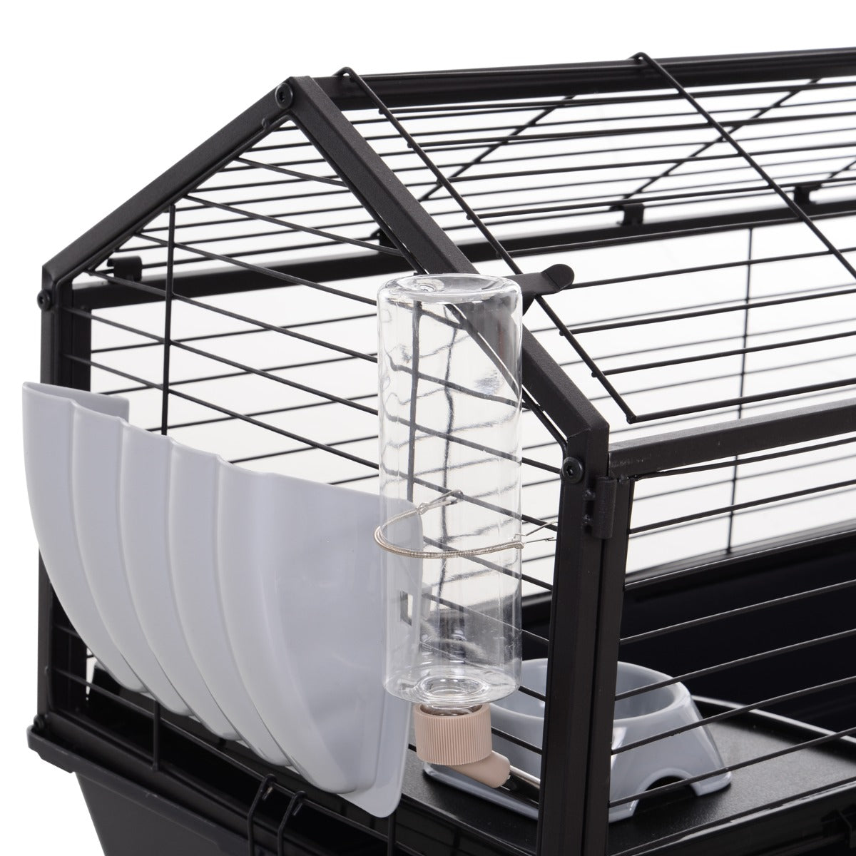 Rolling Metal Rabbit, Guinea Pig, or Small Animal Hutch Cage with Main House and Run
