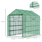 8' x 6' x 7' Temporary Greenhouse for Growing Flowers with Mesh Door & Windows Green