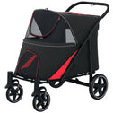 One-Click Foldable Dog Stroller for M, L Dogs, Pet Stroller, Black