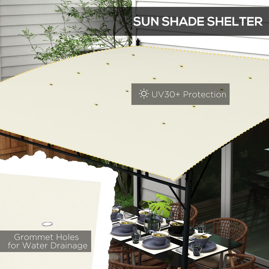 10' x 13' Outdoor Pergola Gazebo, Garden Sun Shade Shelter with Metal Frame for Porch, Patio, Deck, Backyard, Cream