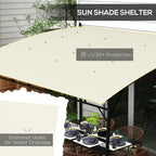 10' x 13' Outdoor Pergola Gazebo, Garden Sun Shade Shelter with Metal Frame for Porch, Patio, Deck, Backyard, Cream