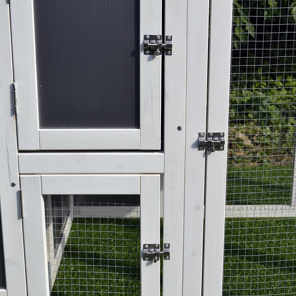 63" Chicken Coop Wooden Chicken House Rabbit Hutch Poultry Cage Hen Pen Backyard PC Roof with Run Box
