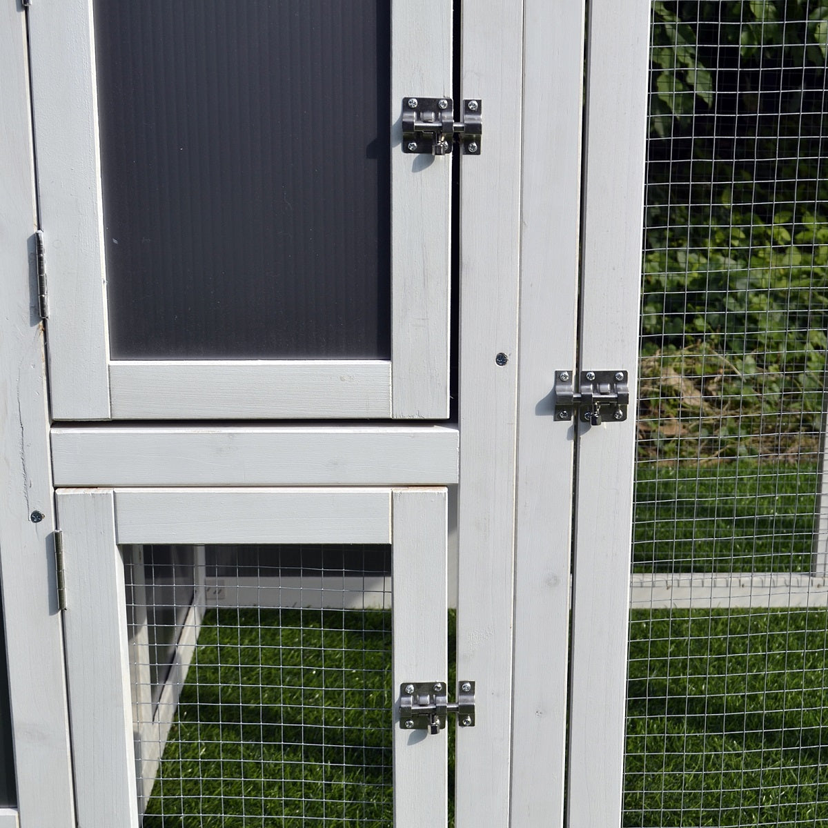 63" Chicken Coop Wooden Chicken House Rabbit Hutch Poultry Cage Hen Pen Backyard PC Roof with Run Box