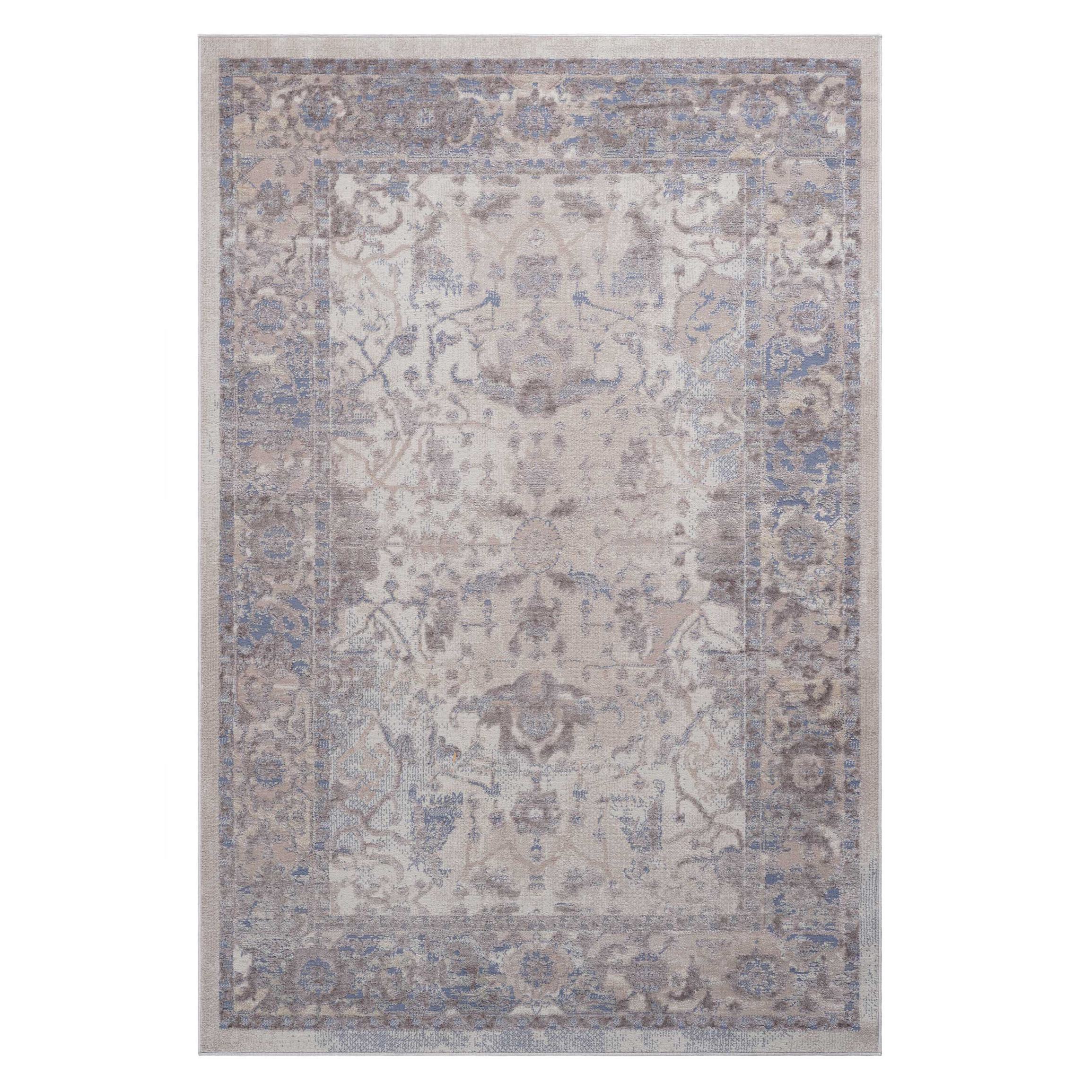 Naar 6x9 Stain-Resistant Area Rug with Cotton Backing, Medium Pile Height, Kid and Pet-Friendly Carpet, 93" L x 79" W x 0.3" H, Brown+Beige