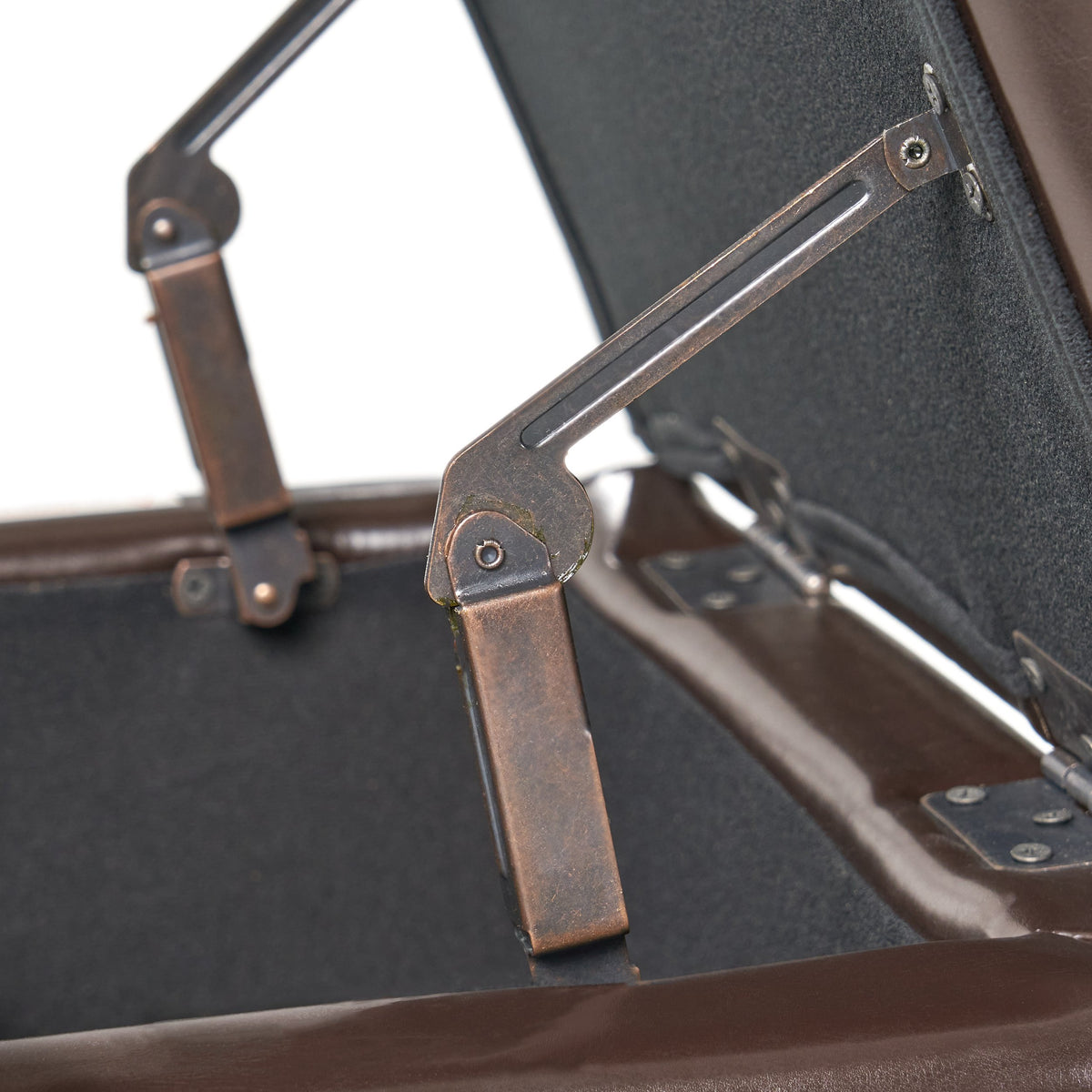 Storage Ottoman with Cushioned Top, Sturdy Frame, and Space-Saving Design, 46.5" L x 20.75" W x 17.25" H, Chocolate