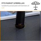 20" Umbrella Table Tray, Easy to Install Table-Top, Round Portable for Swimming Pool, Beach, Patio, Deck, Garden, Black