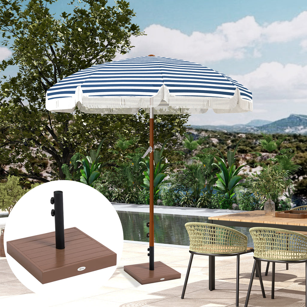 Patio Umbrella Base, 42 lbs. Concrete Heavy Duty Umbrella Base for 1.25/1.5" Poles, Coffee