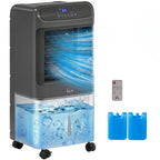 3-In-1 Ice Cooling Fan, Mobile Evaporative Air Cooler with Remote, Timer, Oscillating for Home Office, Bedroom, Black