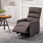 Power Lift Assist Recliner Chair for Elderly with Remote Control, Linen Fabric Upholstery, Brown
