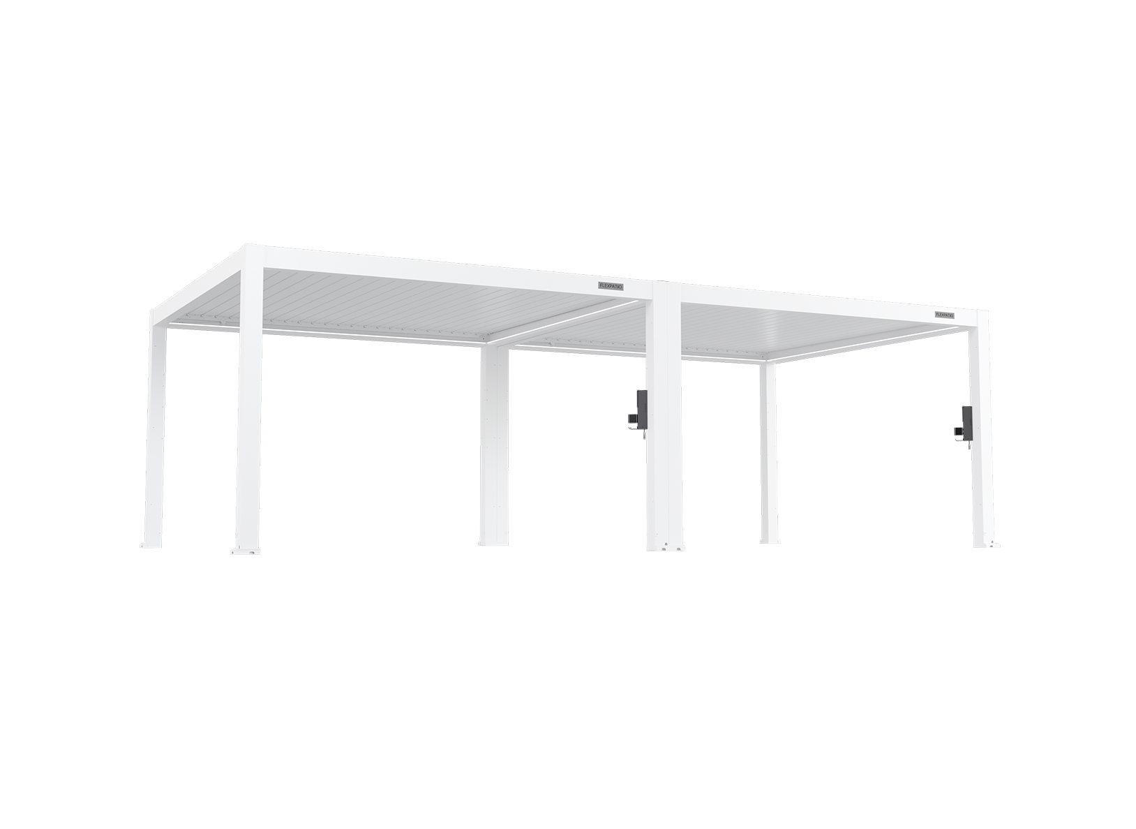 POWER+ PRO Gen 2 Motorized Pergola – 13' x 26' White, 6063-T5 Aluminum, Motorized Louvers, LED Lighting, IP68 Outlets